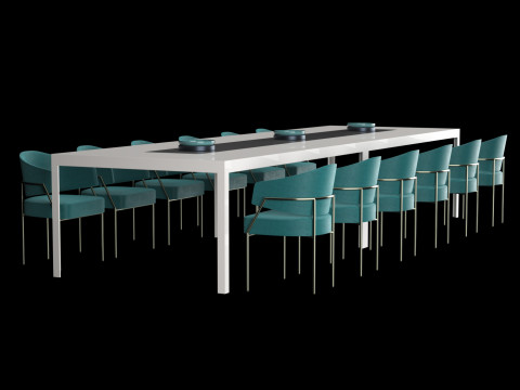 Modern dining table 3 3D Modell