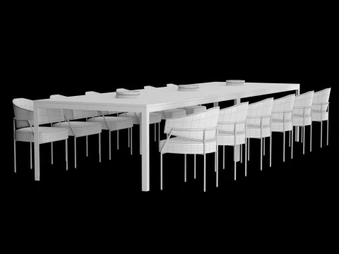 现代餐桌3 3D 模型