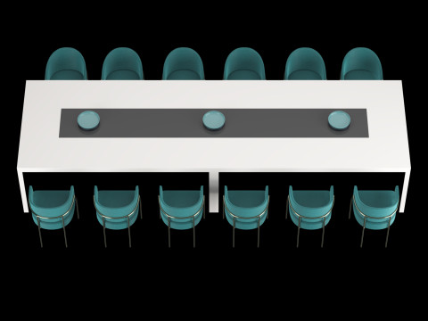 Modern dining table 3 3D Modell