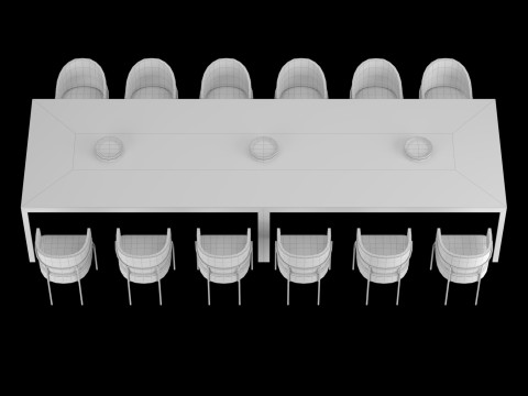 Modern dining table 3 3D Modell