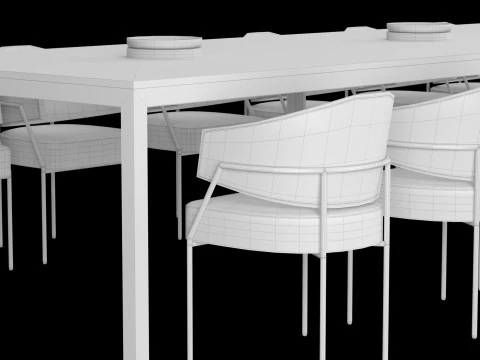 现代餐桌3 3D 模型