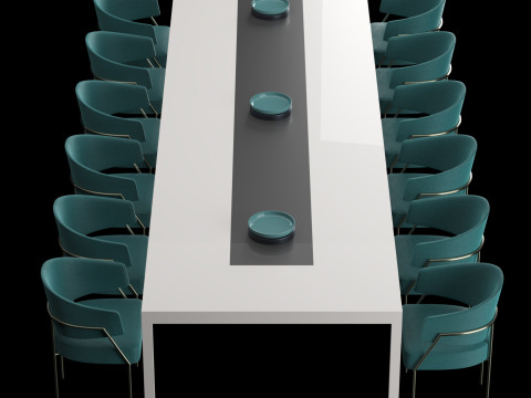 Modern dining table 3 3D Modell