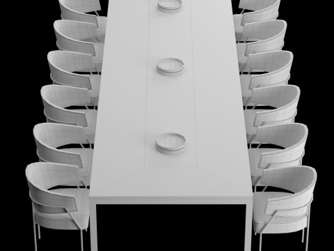 Modern dining table 3 3D Modell
