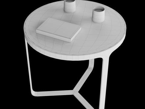 Modern coffe table with decor 3D Model