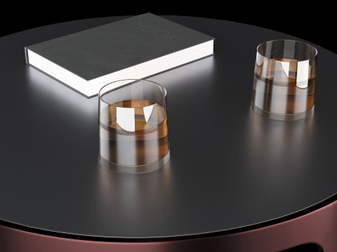 Modern coffe table with decor 3D Model