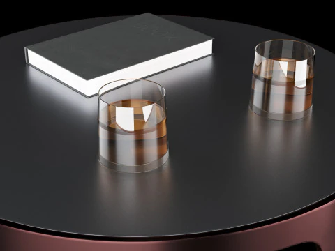 Modern coffe table with decor 3D Model