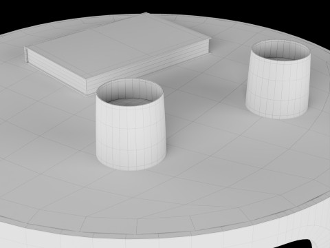 Modern coffe table with decor 3D Model