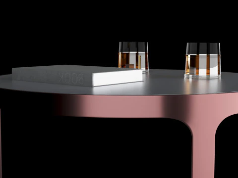 Modern coffe table with decor 3D Model