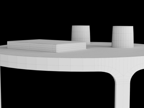 Modern coffe table with decor 3D Model