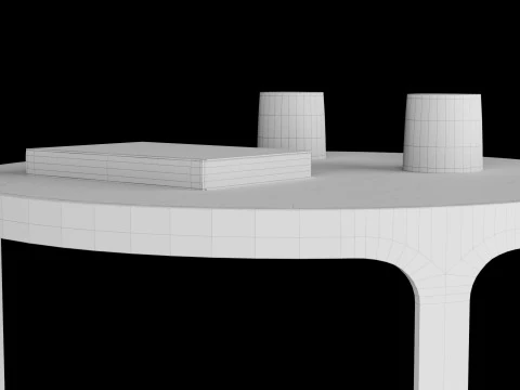 Modern coffe table with decor 3D Model