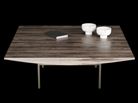 Modern coffe table 2 with decor 3Dモデル