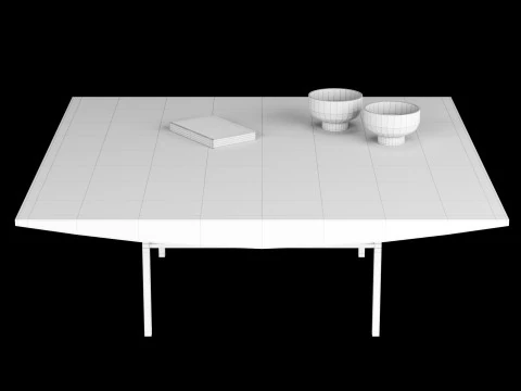 Modern coffe table 2 with decor 3D Model