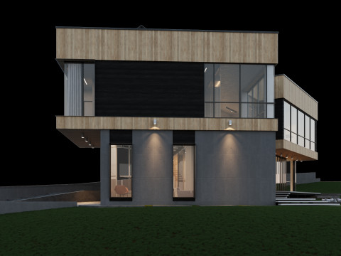 Modern house with furniture 3D Модель