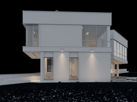 Modern house with furniture 3D Модель