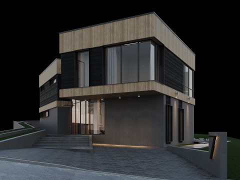 Modern house with furniture 3D Модель