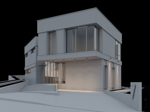 Modern house with furniture 3D Модель
