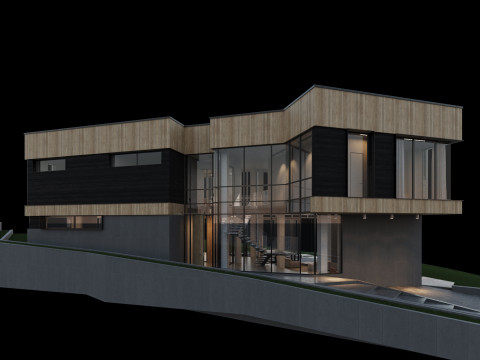 Modern house with furniture 3D Модель