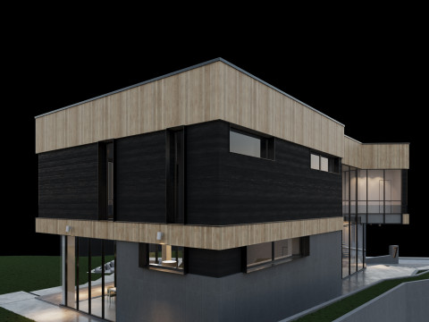 Modern house with furniture 3D Модель