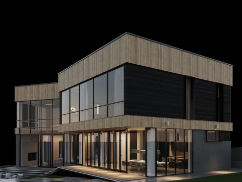 Modern house with furniture 3D Модель