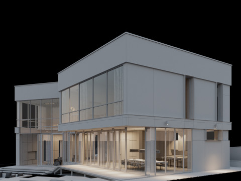 Modern house with furniture 3D Модель