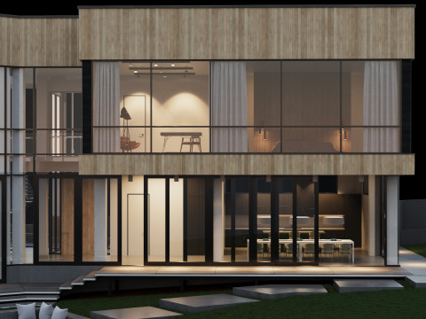 Modern house with furniture 3D Модель