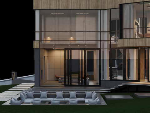 Modern house with furniture 3D Модель