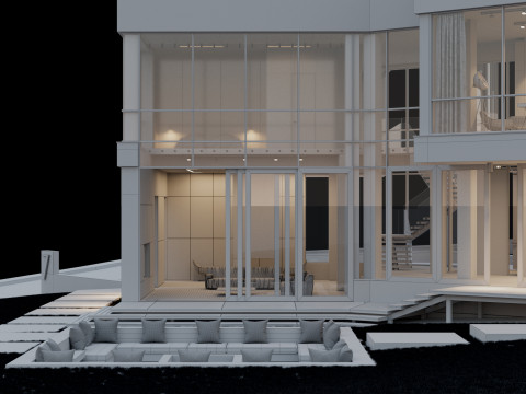 Modern house with furniture 3D Модель