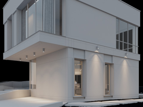 Modern house with furniture 3D Модель