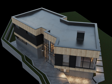 Modern house with furniture 3D Модель