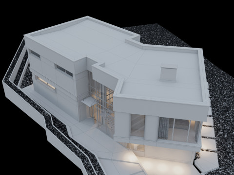 Modern house with furniture 3D Модель