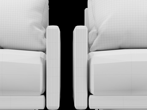 Modern leather chair with pillow 3Dモデル