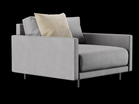 Modern leather chair with pillow 3Dモデル