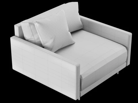 Modern leather chair with pillow 3D Model