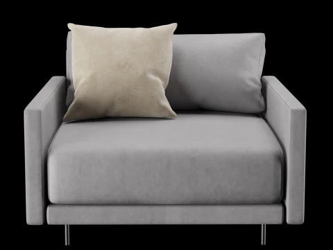 Modern leather chair with pillow 3D Model