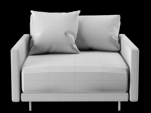 Modern leather chair with pillow 3D Model