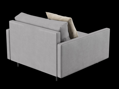 Modern leather chair with pillow 3Dモデル
