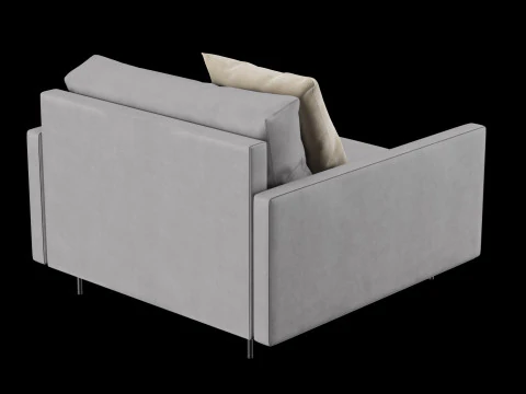 Modern leather chair with pillow 3D Model