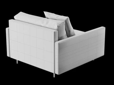 Modern leather chair with pillow 3D Model