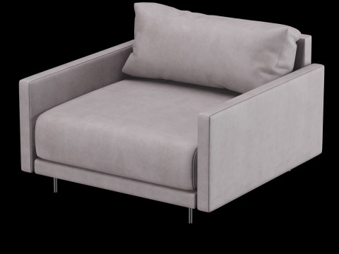 Modern leather chair with pillow 3Dモデル