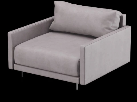 Modern leather chair with pillow 3D Model