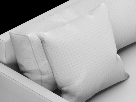 Modern leather chair with pillow 3D Model