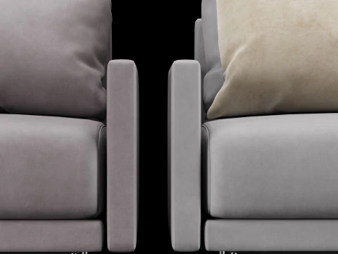 Modern leather chair with pillow 3D Model