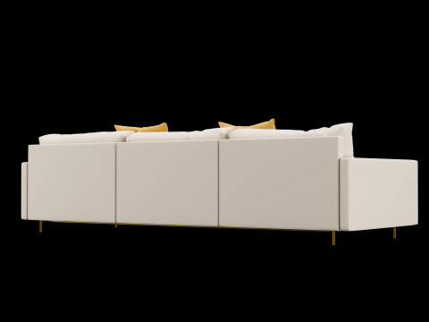 Modern 3 seat fabric sofa with pillow 3D मॉडल