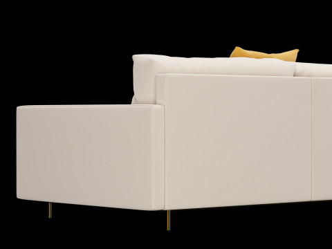 Modern 3 seat fabric sofa with pillow 3D मॉडल