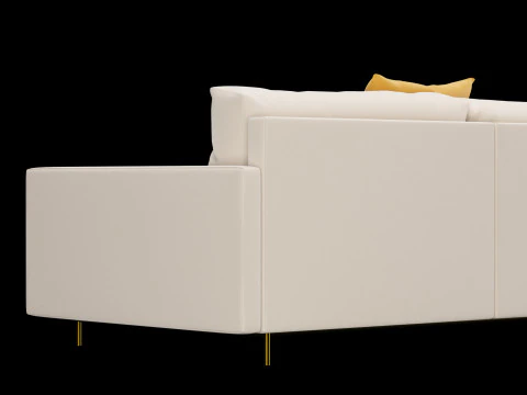 Modern 3 seat fabric sofa with pillow 3D Model