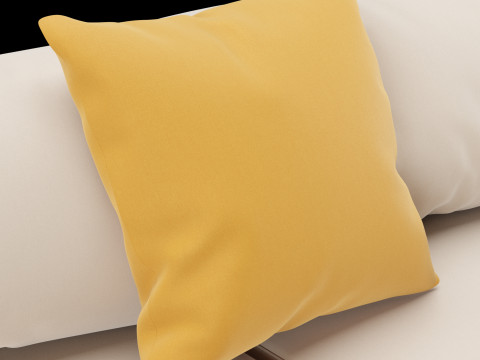 Modern 3 seat fabric sofa with pillow 3D मॉडल