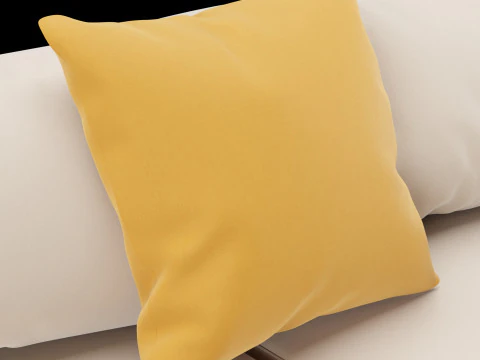Modern 3 seat fabric sofa with pillow 3D Model