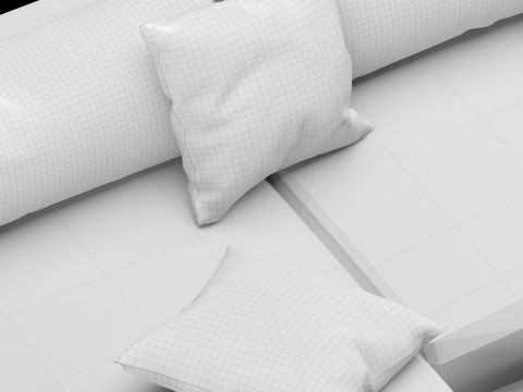 Modern angle sofa with pillow 3D मॉडल