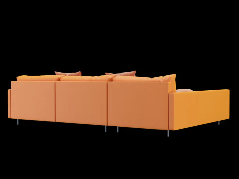 Modern angle sofa with pillow 3D Model