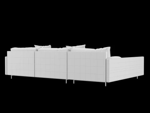 Modern angle sofa with pillow 3D Model